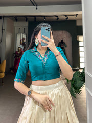 Elegant Tussar Floral Co Set Lehenga Choli