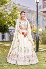 Beautiful Pure Vichita Silk Embroidery Sequence Work Lehenga Choli