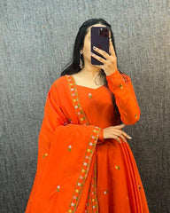 Beautiful Zipsy Silk Embroidery & Sequence Work Gown