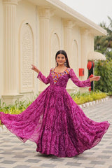 Navratri Special Georgette Gamathi Work Gown