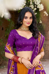 Beautiful Tussar Silk Patola Print With Foil Work Lehenga Choli