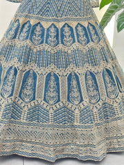 Reception Special Butterfly Net Sequins & Zari Embroidery Work Lehenga Choli