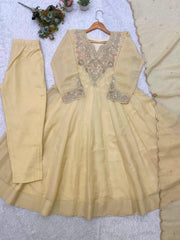 Festive Special Coss Moss Silk Codding Sequence Embroidery Work Gown