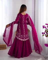 Beautiful Festival Special Georgette Thread With Sequence Work Sharara