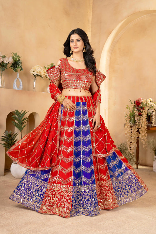 Party-wear Georgette Designer Embroidery & Sequence Work Lehenga Choli
