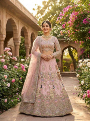 Beautiful Peacock Design Butterfly Net Coding & Sequins Work Lehenga Choli