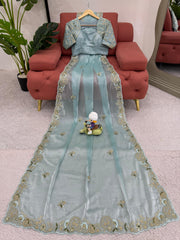 Trending Jimmy Choo Thread With Sequence Work Saree