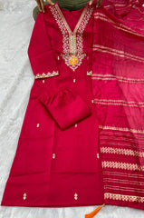Beautiful Vatican Silk Embroidery With Sequence Work Dress