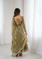 Party-wear Fendy Silk Coding With Sequence Work Gown