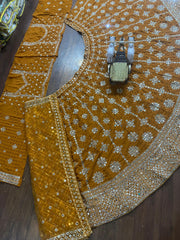 Engagement Special Georgette Real Mirror With Embroidery Sequence Work Lehenga choli