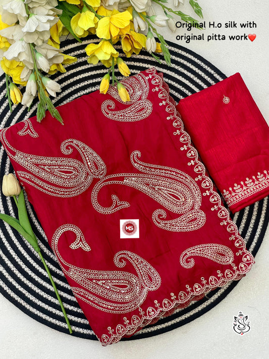Trending Soft Pita Aari-Tari Gotapati Work Saree