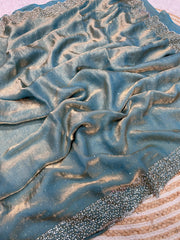 Beautiful Space Soft Silk Blooming With Zarkhan With Siroski Work Saree