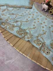 Beautiful Georgette Embroidery Sequins & Real Mirror Work Lehenga Choli
