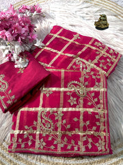 Beautiful Soft Viscose With Traditional Pittawork Saree