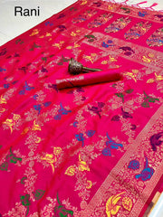 Beautiful Pure Heavy Silk Weaving Minakari Work Pallu Saree