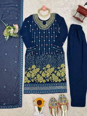Beautiful Georgette Sequence Real Mirror Work Salwar Suit
