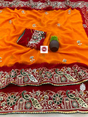 Beautiful Georgette Bandhej Saree