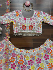 Party-wear Georgette Thread With Sequence Work Lehenga Choli