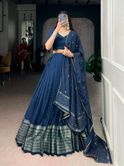 Beautiful Pure Chanderi Plan Lehenga Choli