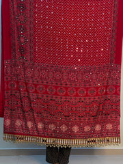 Trending Pure Arjakh Satin Viscose Silk With Real Mirror & Printed Saree