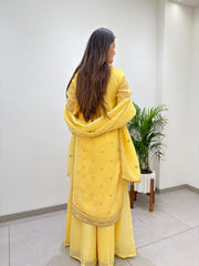 Party-wear Designer Crunchy Silk Sequence Embroidery Work Salwar Suit