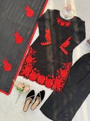 Beautiful Fendy Silk Thread With Sequence Work Suit