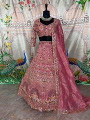 Beautiful Gold Crush Embroidery & Sequence Work Lehenga Choli