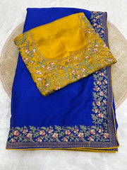 Beautiful Rangoli Silk Embroidery C-Pallu Work Saree