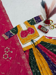Navratri Special Milky Silk Embroidery Thread & Sequence Work Lehenga With Stitched Blouse