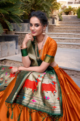 Traditional Jacquard Silk Paithani Zari Weaving Work Lehenga Choli