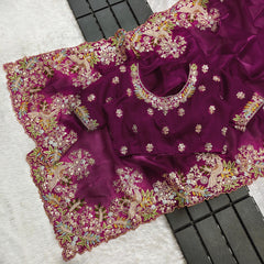 Karwachauth Special Jimmy Choo Multi Thread With Coding Sequence Work Saree