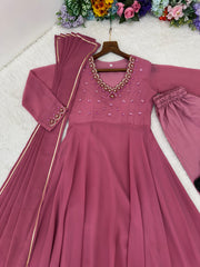 Party-wear Georgette Handwork Neck Designer Gown