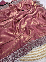 Beautiful Space Soft Silk Blooming With Zarkhan With Siroski Work Saree