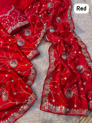 Party-wear Beautiful Heavy Gotafoil Work Saree