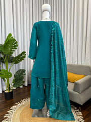 Designer Chanderi Thread Sequence Work Suit