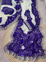 Beautiful Soft Georgette Bandej Printed Work Saree