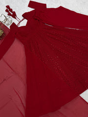 Beautiful Soft Georgette Luckhnowi Sequence Thread Work Anarkali Suit