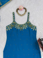 Elegant Ethnic Georgette Beads With Thread & Sequence Work Dress