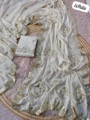 Beautiful Soft Shine Chocolate Silk Saree