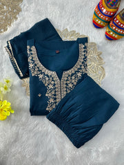 Beautiful Roman Silk Embroidery Work Salwar Suit