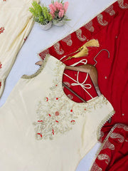 Beautiful Designer Chinon Silk Sequence Embroidery Work Dress