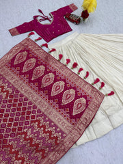 Traditional Wedding Special Jacquard Silk Lehenga Saree