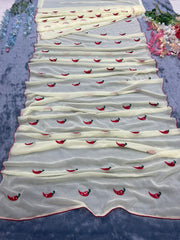 Beautiful Georgette Embroidery Sequence Work Ready To Wear Saree