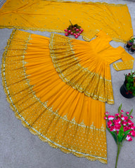 Elegant Designer Georgette Embroidery Work Sarara Set