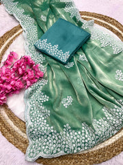 Jimmy Choo Beautiful Sequence Embroidery Work Saree