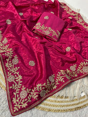 Beautiful Soft Shine Coding Sequence & Butti Work Saree