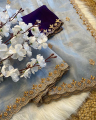 Party-wear Pure Soft Twills Organza Saree