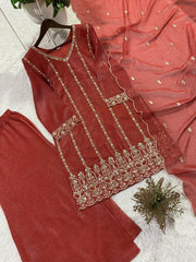 Wedding Special Crunchy Sequence Embroidery Work Suit