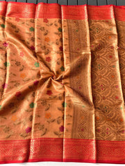 Beautiful Organza Tissue Silk With Different Zari Weaving Saree
