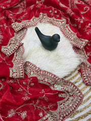 Attractive Pure Space Silk Embroidery Work Saree